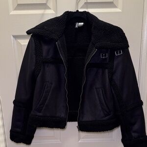 H&M Black Teddy Jacket